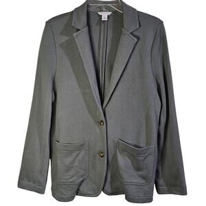 Caslon Sweater Blazer Womens M Sage Green Light Academia Normcore Minimalist